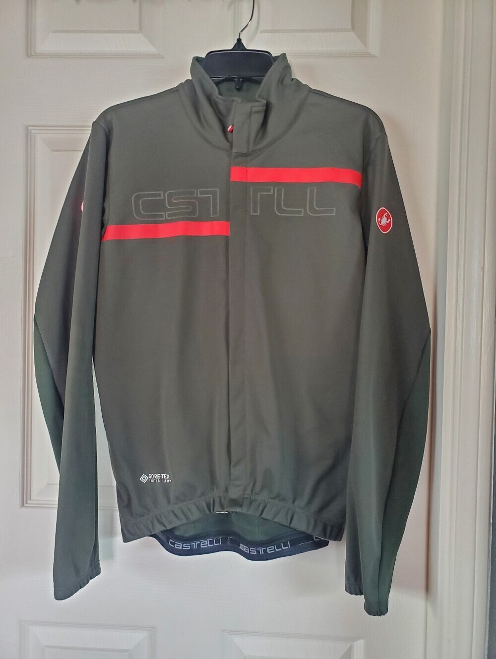 Castelli Perfetto Rosso Corsa Cycling Jacket Mens Black Gore Windstopper Large